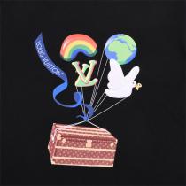 ルイヴィトン コピー Ｔシャツ 虹 地球 エコ モチーフ プリント ロゴ ユニセックス LOUIS VUITTON
