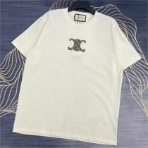 CELINE x GUCC1 スーパーコピー Ｔシャツ コットン生地 定番 ロゴ 高品質 2色 男女兼用