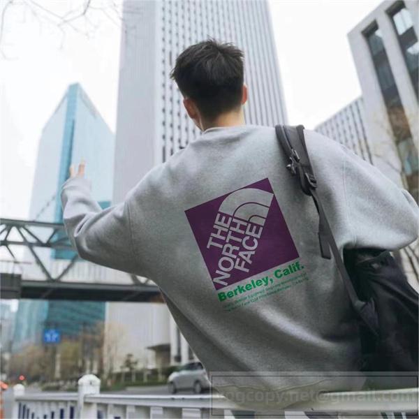  THE NORTH FACE 偽物 トレーナー ロゴ プリント 2色 ユニセックス 綿 ザノースフェイス 