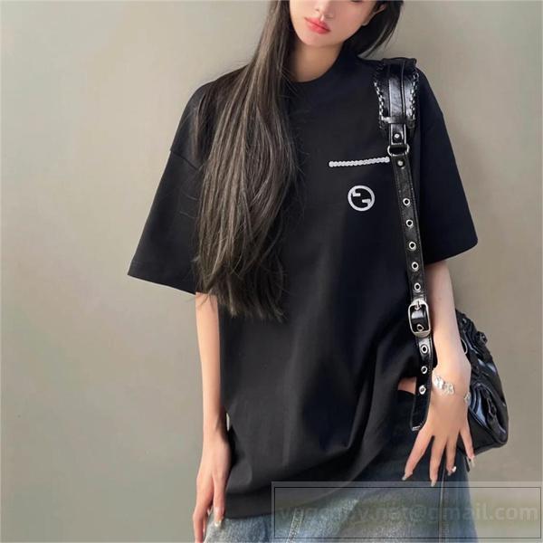 ☆2026コレクション☆GUCC1 スーパーコピー Ｔシャツ 刺繡ロゴ ユニセックス 立体感 2色 