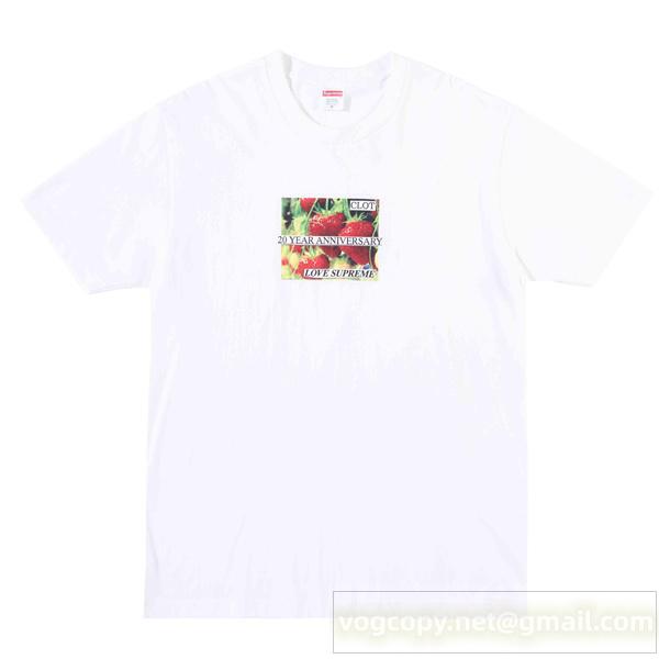 CLOT x SUPREME コピー Tシャツ 20th Anniversary コラボ イチゴ プリント シュプリーム