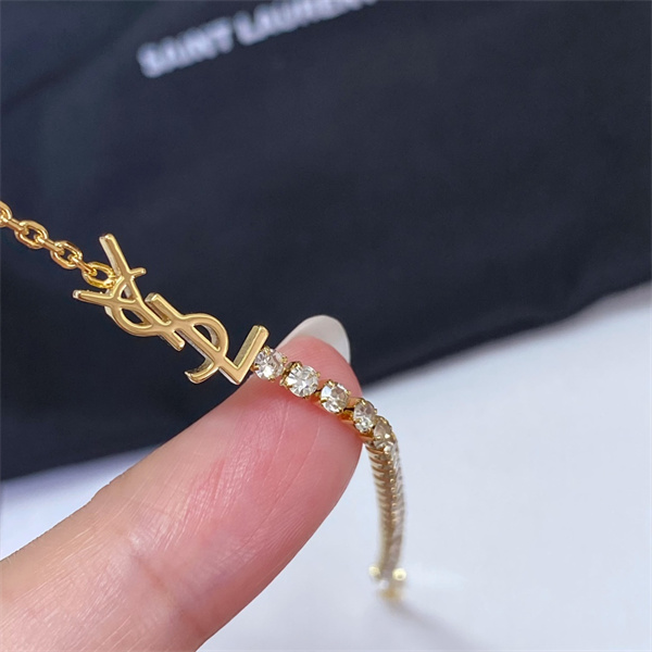美品✨イヴサンローラン フラワーモチーフ ブレスレット ゴールド