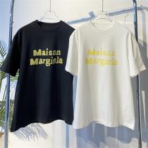 2026新作登場☆メゾン マルジェラ 偽物 Ｔシャツ テープ ロゴ プリント 綿 ユニセックス Maison Margiela
