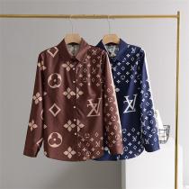 柔らかい手触り LOUIS VUITTON スーパーコピー シャツ プリント モ...