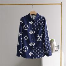 柔らかい手触り LOUIS VUITTON スーパーコピー シャツ プリント モノグラム ロゴ シルク ルイヴィトン