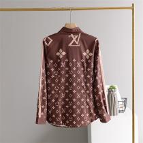 柔らかい手触り LOUIS VUITTON スーパーコピー シャツ プリント モノグラム ロゴ シルク ルイヴィトン
