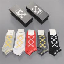 オフホワイト スーパーコピー 靴下 コットン 5点セット シンプル ユニセックス Off-White