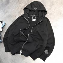CHROME HEARTS コピー ジャケット 刺繡 ロゴ レザー クロス コットン クロムハーツ