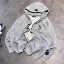 CHROME HEARTS コピー ジャケット 刺繡 ロゴ レザー クロス コットン クロムハーツ