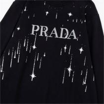 美しい雰囲気 プラダ スーパーコピー トレーナー ロゴ プリント 星空の模様 綿 PRADA