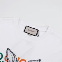 GUCC1 スーパーコピー Ｔシャツ 赤と緑 ウサギ ロゴ プリント 純綿生地 男女兼用