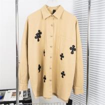 CHROME HEARTS スーパーコピー シャツ レザー オーバーサイズ ロゴ貼り付け クロムハーツ