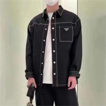 プラダ スーパーコピー シャツ 三角 ロゴ メタル 100％コットン PRADA ユニセックス