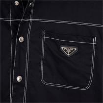 プラダ スーパーコピー シャツ 三角 ロゴ メタル 100％コットン PRADA ユニセックス