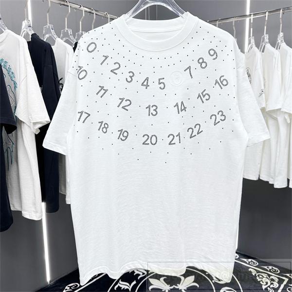 メゾン マルジェラ 偽物 Ｔシャツ ラインストーン ロゴ キラキラ 2色 綿 Maison Margiela 