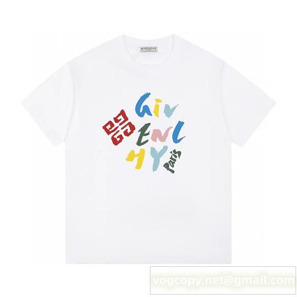 GIVENCHY コピー Tシャツ 純綿生地 ロゴプリント柄 落書き 可愛い 定番 ジバンシィ