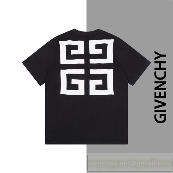 ジバンシィ 偽物 Tシャツ ニット生地 100%コットン ジャカード ロゴ クールネック GIVENCHY