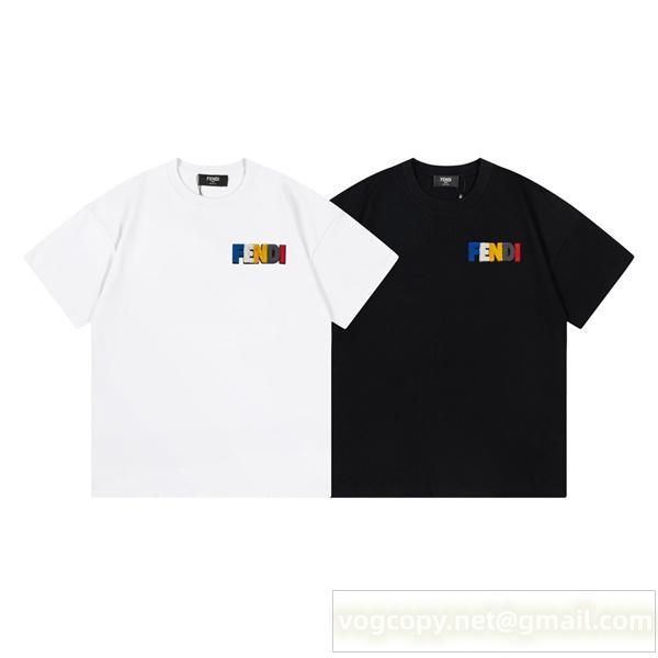 2026春先新作 FENDI スーパーコピー Ｔシャツ ユニセックス ロゴ タオルロゴ 刺繡 フェンディ