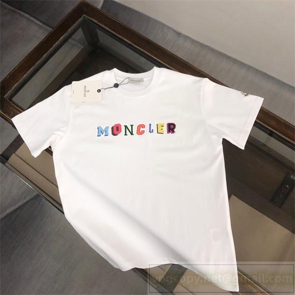 2026楽しい MONCLER コピー Ｔシャツ ロゴ プリント 100％コットン 通気性 モンクレール