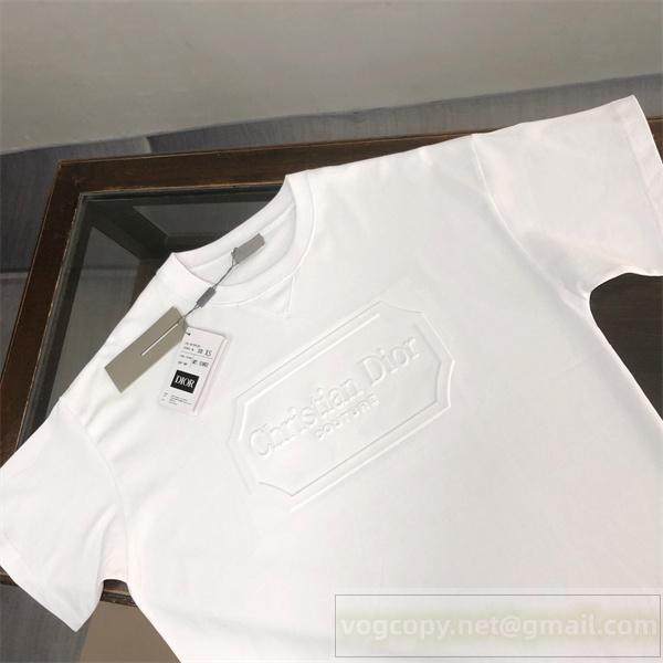 ミニマリズム DIOR スーパーコピー Ｔシャツ エンボスロゴ 立体感 プリント柄 2色 ディオール