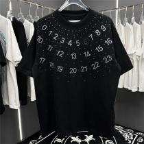 メゾン マルジェラ 偽物 Ｔシャツ ラインストーン ロゴ キラキラ 2色 綿 Maison Margiela 