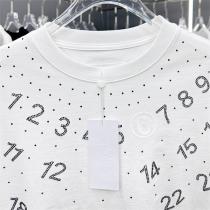 メゾン マルジェラ 偽物 Ｔシャツ ラインストーン ロゴ キラキラ 2色 綿 Maison Margiela 