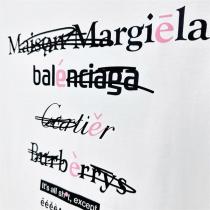 コラボレーション メゾン マルジェラ 偽物 Ｔシャツ ロゴ 下書き コットン生地 Maison Margiela