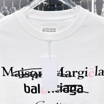コラボレーション メゾン マルジェラ 偽物 Ｔシャツ ロゴ 下書き コットン生地 Maison Margiela
