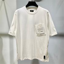 フェンディ コピー Ｔシャツ 立体 FFロゴ柄 エンボス ポケット コットン F...