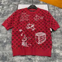 LOUIS VUITTON スーパーコピー Ｔシャツ ニット クールネック 刺繡 ロゴ 3色 ルイヴィトン