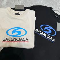 BALENCIAGA スーパーコピー Ｔシャツ SURFER MAXI ロゴ プリント レトロ効果 バレンシアガ