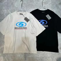 BALENCIAGA スーパーコピー Ｔシャツ SURFER MAXI ロゴ プリント レトロ効果 バレンシアガ