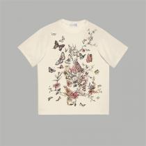 DIOR スーパーコピー Ｔシャツ トワル 蝶 メキシコ 伝統的な花 プリント コットン ディオール