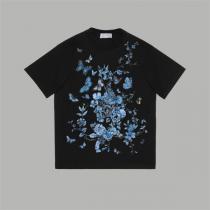 DIOR スーパーコピー Ｔシャツ トワル 蝶 メキシコ 伝統的な花 プリント コットン ディオール