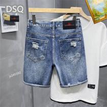 DSQUARED2 コピー ジーンズ ダメージ加工 レザー ロゴ 貼り付け ディースクエアード 