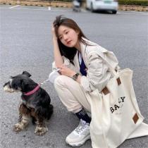 BALLY コピー トートバッグ キャンバス ナチュラルとブラウン ロゴ プリント バリー