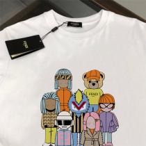 純綿素材 FENDI スーパーコピー Ｔシャツ キャラクター 柄 プリント トレンド フェンディ 