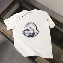 MONCLER コピー Ｔシャツ 雪山 ロゴ プリント柄 ユニセックス カジュアル 綿 プリント モンクレール