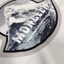 MONCLER コピー Ｔシャツ 雪山 ロゴ プリント柄 ユニセックス カジュアル 綿 プリント モンクレール