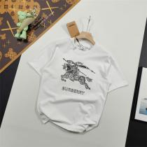 2026春夏の新作 バーバリー 偽物 Ｔシャツ 刺繡 ロゴ 立体的 馬術騎士 コットン生地 BURBERRY