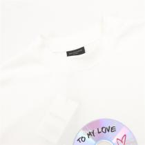 バレンタインデー限定 BALENCIAGA 偽物 Ｔシャツ CD 柄 プリント レトロ感 コットン バレンシアガ