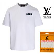 2026人気の定番 ルイヴィトン スーパーコピー Ｔシャツ 刺繡 ロゴ シンプル 純綿素材 LOUIS VUITTON