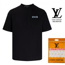 2026人気の定番 ルイヴィトン スーパーコピー Ｔシャツ 刺繡 ロゴ シンプル 純綿素材 LOUIS VUITTON