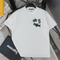 ウォーターカラーサマー ルイヴィトン コピー Ｔシャツ 刺繡 ロゴ 貼り付け 海 ビーズアニマル LOUIS VUITTON