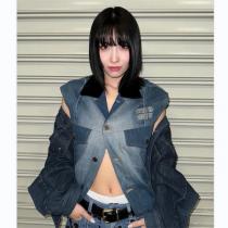 芸能人愛用 ミュウミュウ コピー ベストジャケット デニム生地 ビンテージ感 M...