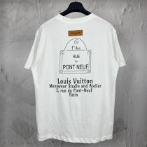 LOUIS VUITTON コピー Ｔシャツ ロゴ プリント サイン バッグ 3色 綿 オーバーサイズ ルイヴィトン