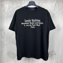 LOUIS VUITTON コピー Ｔシャツ ロゴ プリント サイン バッグ 3色 綿 オーバーサイズ ルイヴィトン