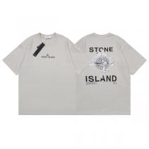 2026コレクション STONE ISLAND コピー Tシャツ ロゴ コンパス 柄 プリント 100%コットン ストーンアイランド