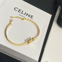 輝きを放つ CELINE コピー ブレスレット TRIOMPHE シリーズ 凱旋門 ロゴ サイズ調整可能 セリーヌ