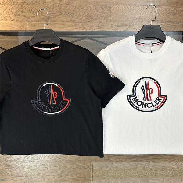 2026年最新作 MONCLER コピー 新作 クルーネック 刺繍ロゴ 立体感 ユニセックス Tシャツ 純綿100%